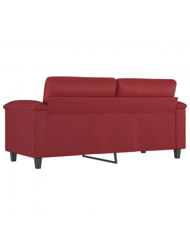 Divano a 2 Posti Rosso Vino 140 cm in Similpelle