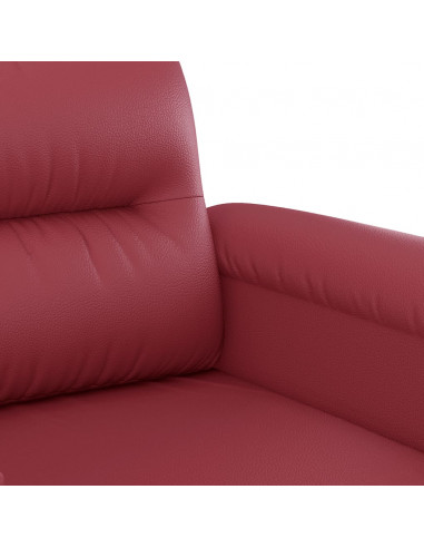 Divano a 2 Posti Rosso Vino 140 cm in Similpelle