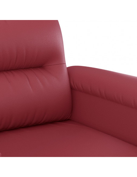Divano a 2 Posti Rosso Vino 140 cm in Similpelle