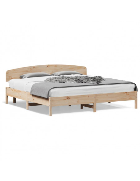 Giroletto con Testiera 200x200 cm in Legno Massello di Pino