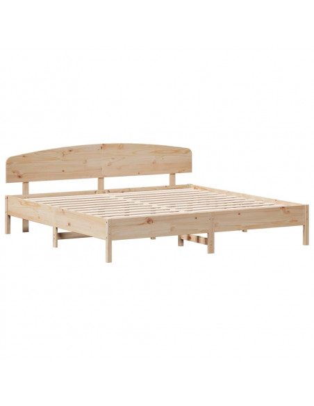 Giroletto con Testiera 200x200 cm in Legno Massello di Pino