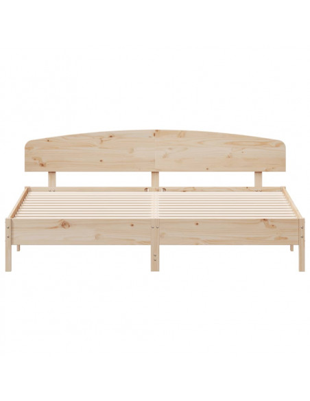 Giroletto con Testiera 200x200 cm in Legno Massello di Pino