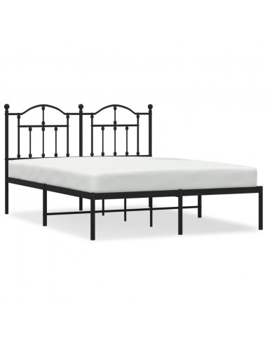 Giroletto con Testiera in Metallo Nero 135x190 cm