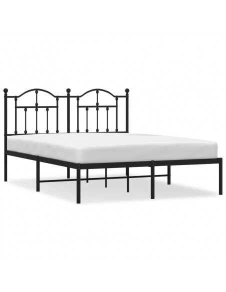 Giroletto con Testiera in Metallo Nero 135x190 cm