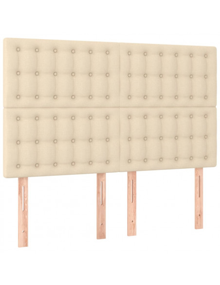 Giroletto a Molle con Materasso Crema 140x200 cm in Tessuto