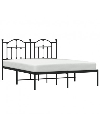 Giroletto con Testiera in Metallo Nero 135x190 cm