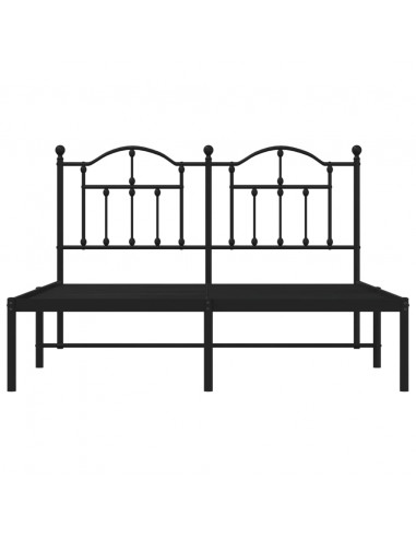 Giroletto con Testiera in Metallo Nero 135x190 cm