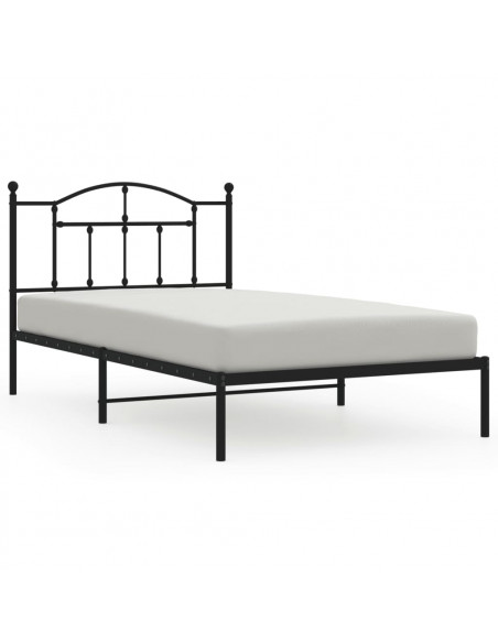 Giroletto con Testiera in Metallo Nero 107x203 cm