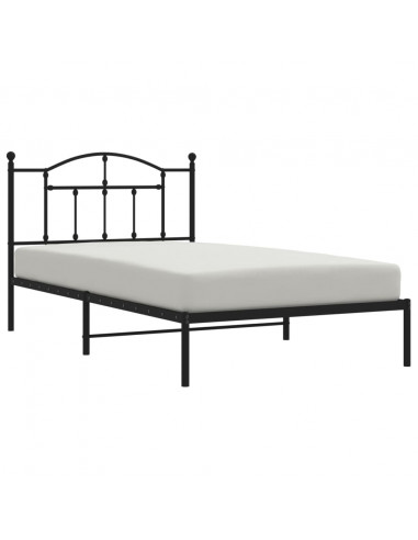 Giroletto con Testiera in Metallo Nero 107x203 cm