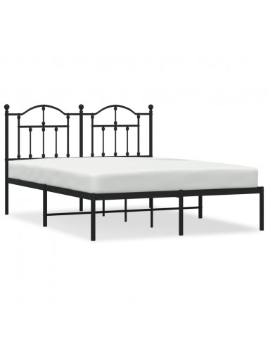 Giroletto con Testiera in Metallo Nero 140x200 cm