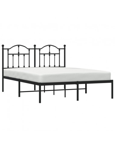 Giroletto con Testiera in Metallo Nero 140x200 cm