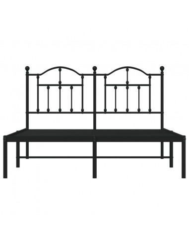 Giroletto con Testiera in Metallo Nero 140x200 cm
