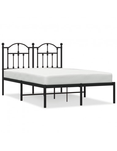 Giroletto con Testiera in Metallo Nero 120x190 cm