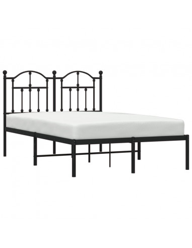 Giroletto con Testiera in Metallo Nero 120x190 cm