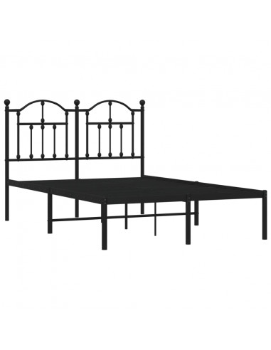 Giroletto con Testiera in Metallo Nero 120x190 cm