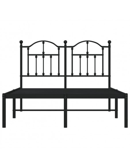 Giroletto con Testiera in Metallo Nero 120x190 cm
