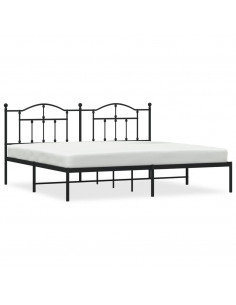 Giroletto con Testiera in Metallo Nero 200x200 cm 2