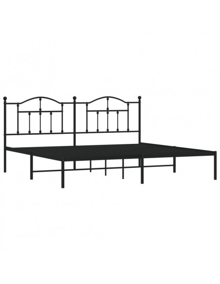 Giroletto con Testiera in Metallo Nero 200x200 cm