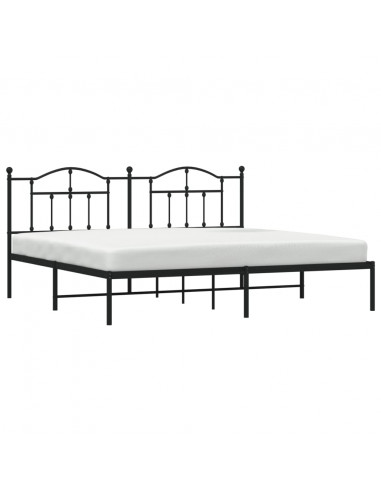 Giroletto con Testiera in Metallo Nero 200x200 cm