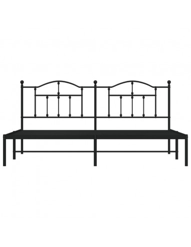 Giroletto con Testiera in Metallo Nero 200x200 cm