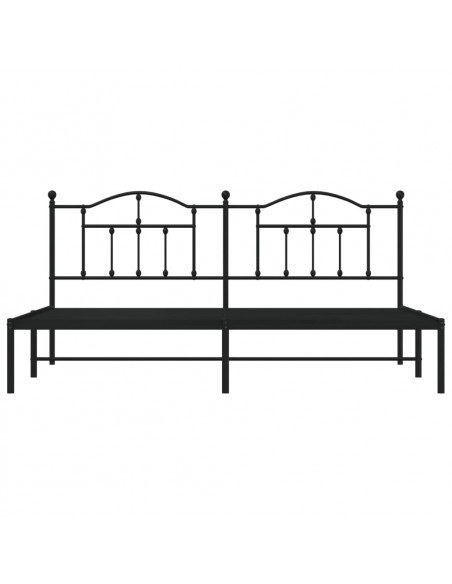 Giroletto con Testiera in Metallo Nero 200x200 cm