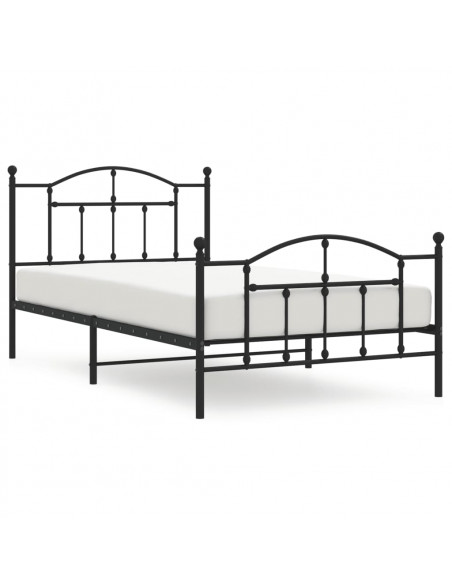 Giroletto con Testiera e Pediera Metallo Nero 107x203 cm