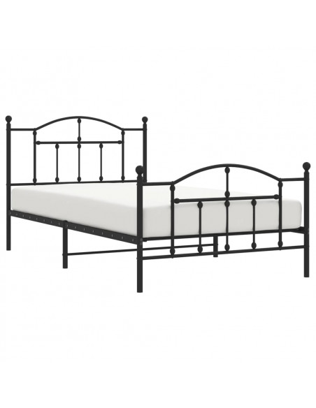 Giroletto con Testiera e Pediera Metallo Nero 107x203 cm
