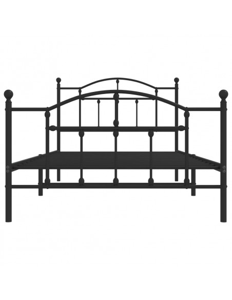 Giroletto con Testiera e Pediera Metallo Nero 107x203 cm