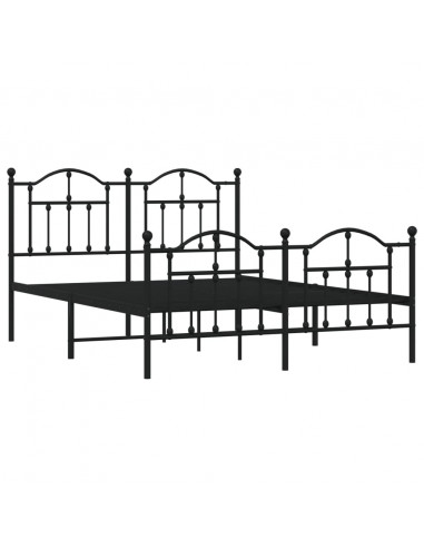 Giroletto con Testiera e Pediera Metallo Nero 135x190 cm