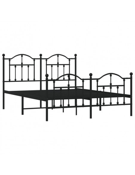 Giroletto con Testiera e Pediera Metallo Nero 135x190 cm
