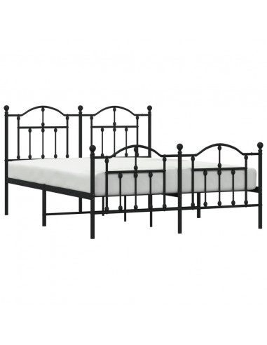 Giroletto con Testiera e Pediera Metallo Nero 135x190 cm