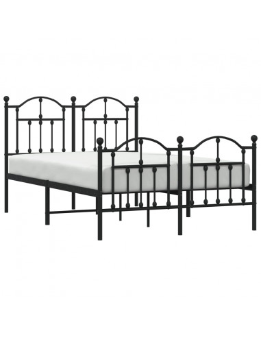 Giroletto con Testiera e Pediera Metallo Nero 120x200 cm
