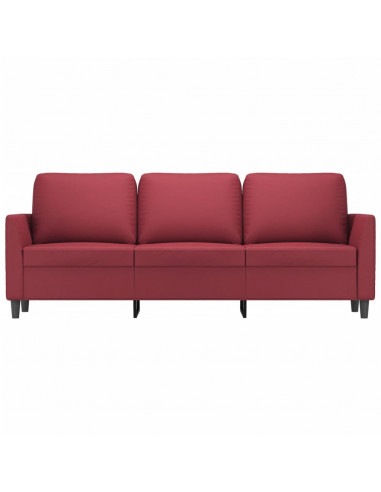 Divano a 3 Posti Rosso Vino 180 cm in Similpelle