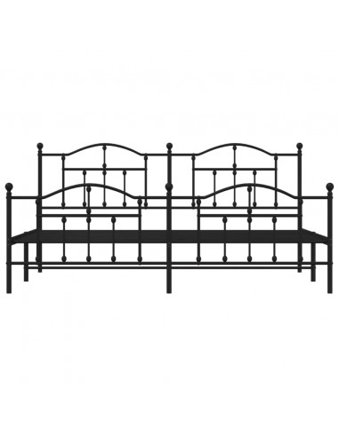 Giroletto con Testiera e Pediera Metallo Nero 200x200 cm