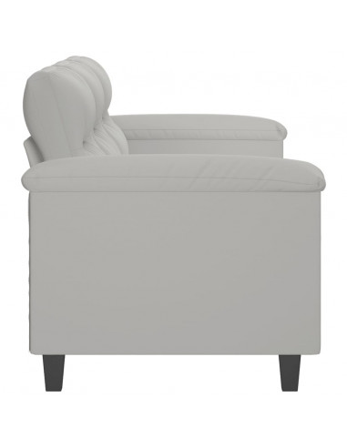 Divano a 3 Posti Grigio Chiaro 180 cm in Tessuto Microfibra