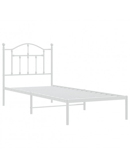Giroletto con Testiera Metallo Bianco 90x200 cm