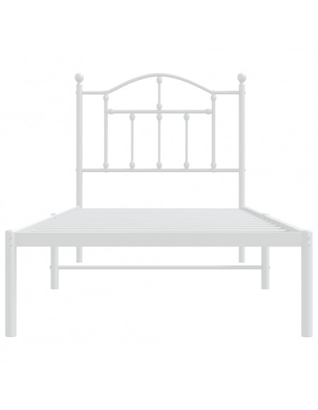 Giroletto con Testiera Metallo Bianco 90x200 cm