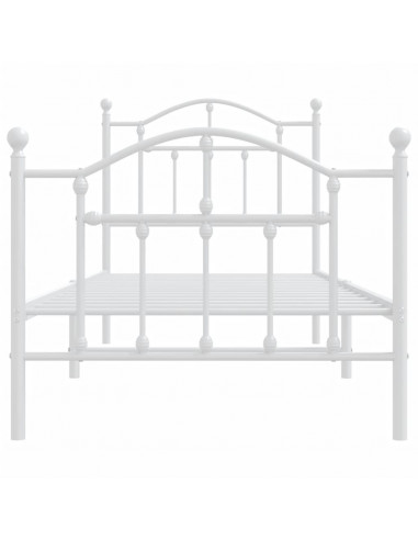 Giroletto con Testiera e Pediera Metallo Bianco 90x190 cm