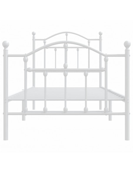 Giroletto con Testiera e Pediera Metallo Bianco 90x190 cm