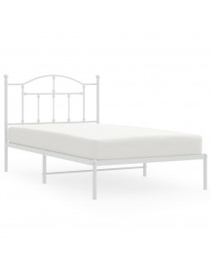 Giroletto con Testiera Metallo Bianco 100x190 cm 2