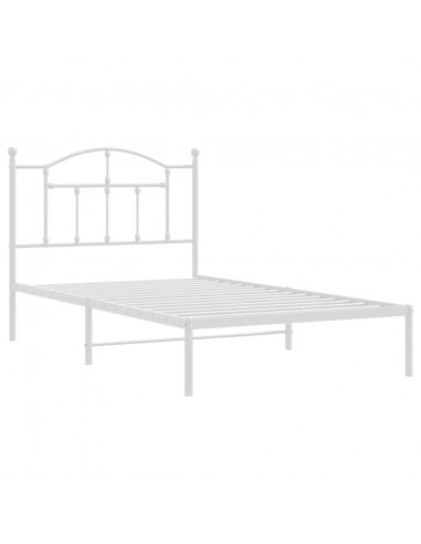 Giroletto con Testiera Metallo Bianco 100x190 cm