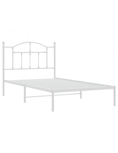 Giroletto con Testiera Metallo Bianco 100x190 cm