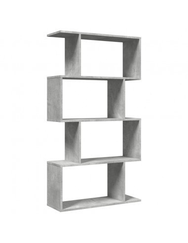Libreria Divisorio 4 Ripiani Grigio 70x24x129 cm Truciolato