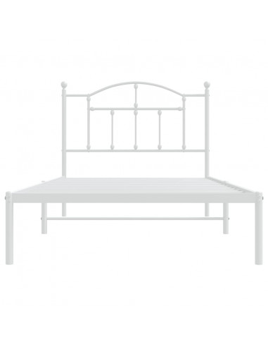 Giroletto con Testiera Metallo Bianco 100x190 cm