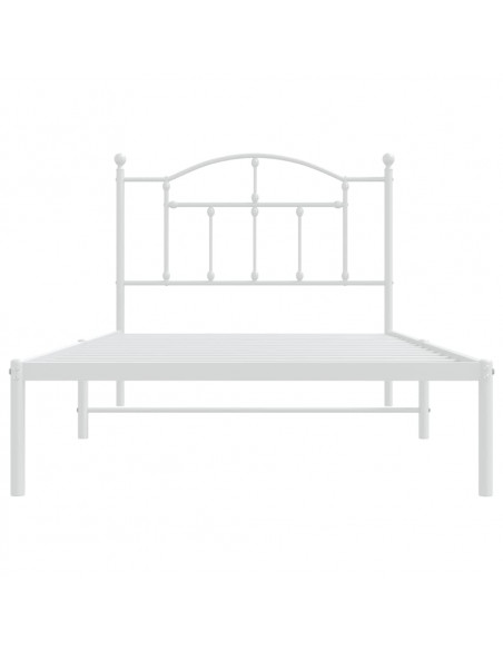 Giroletto con Testiera Metallo Bianco 100x190 cm