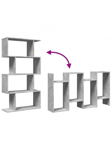 Libreria Divisorio 4 Ripiani Grigio 70x24x129 cm Truciolato