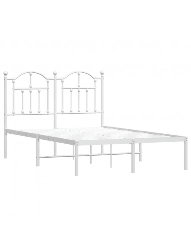 Giroletto con Testiera Metallo Bianco 120x190 cm