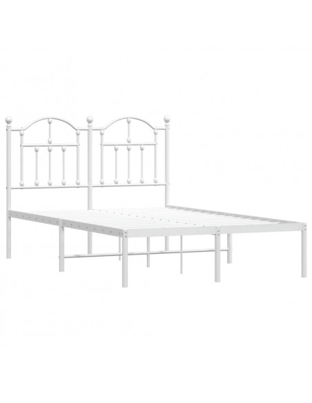 Giroletto con Testiera Metallo Bianco 120x190 cm