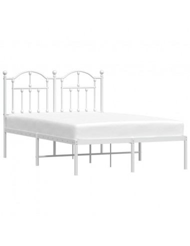 Giroletto con Testiera Metallo Bianco 120x190 cm