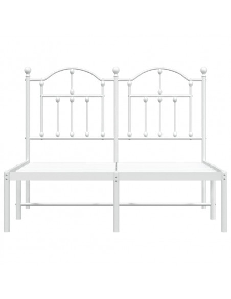 Giroletto con Testiera Metallo Bianco 120x190 cm